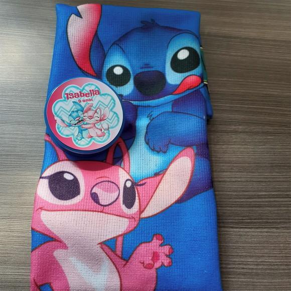 15 Kits Toalhinha para Mãos + Copo Retrátil Stitch e Angel
