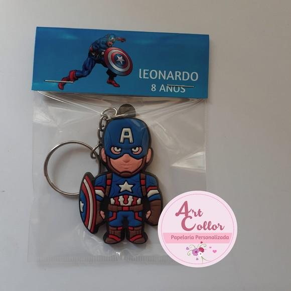 20 Chaveiros Emborrachado Capitão América