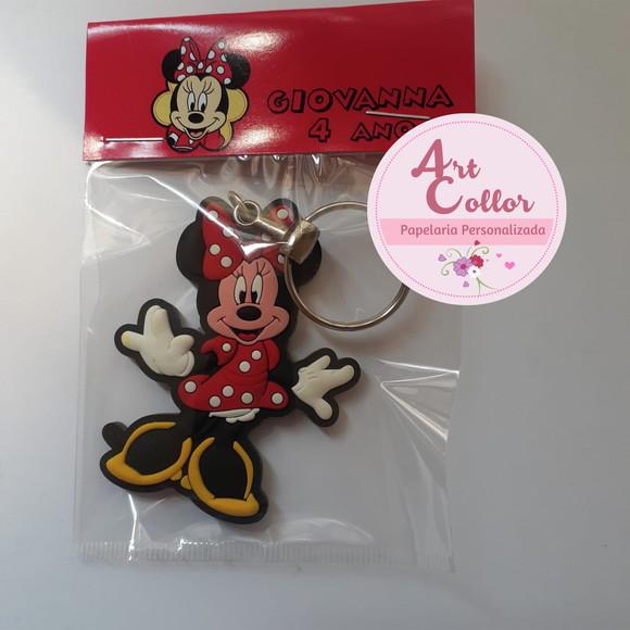 20 Chaveiros Emborrachado Minnie Vermelha