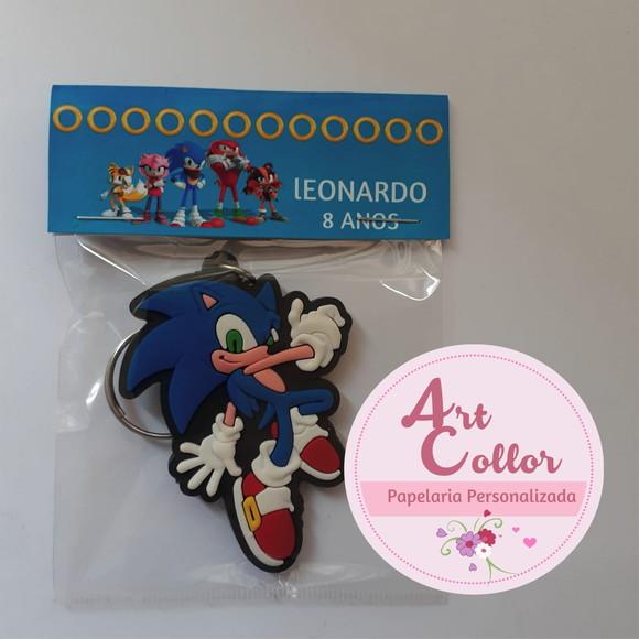 20 Chaveiros Emborrachado Sonic