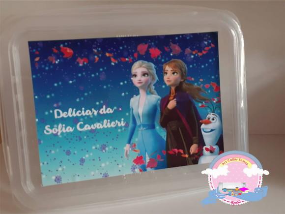 20 Marmitinhas 500 Gr Plástico Personalizada Frozen