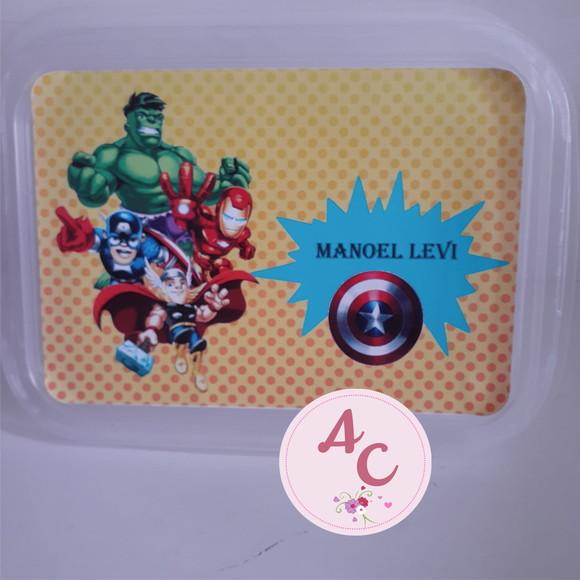20 Marmitinhas 500 Gr Plástico Personalizada Vingadores