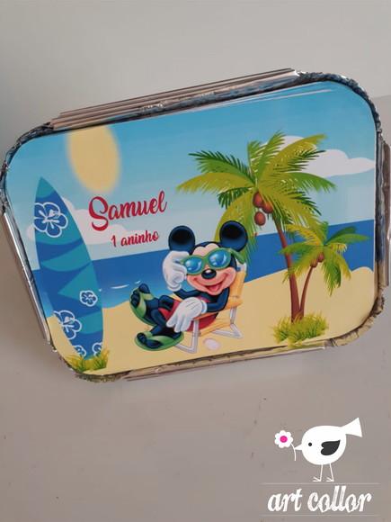 30 Marmitinhas Personalizada Mickey na Praia