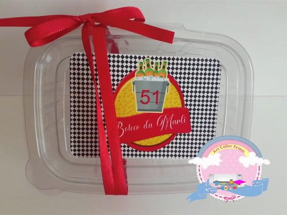 20 Marmitinhas Plástico Personalizada Boteco + Fita