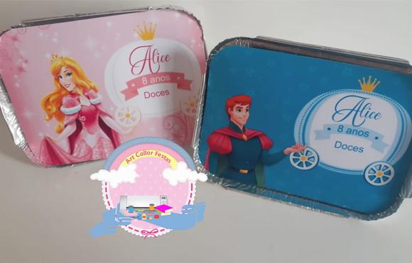 30 Marmitinhas Princesa Aurora e Principe / Meninas e Meninos