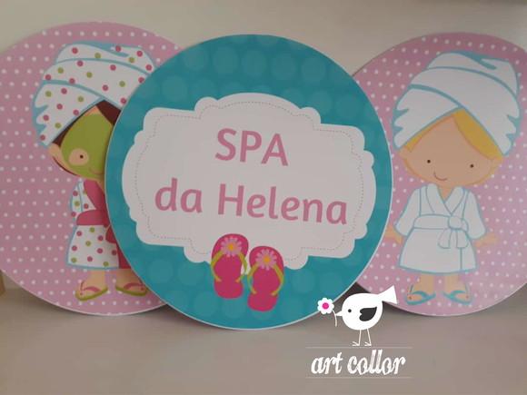 3 Plaquinhas Redonda para Parede Spa