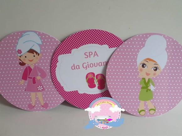 3 Plaquinhas Redonda para Parede Spa
