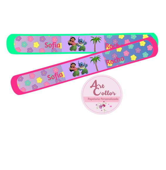 25 Pulseiras Bate Enrola Lilo e Stitch