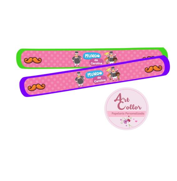 25 Pulseiras Bate Enrola Mundo Bita Rosa
