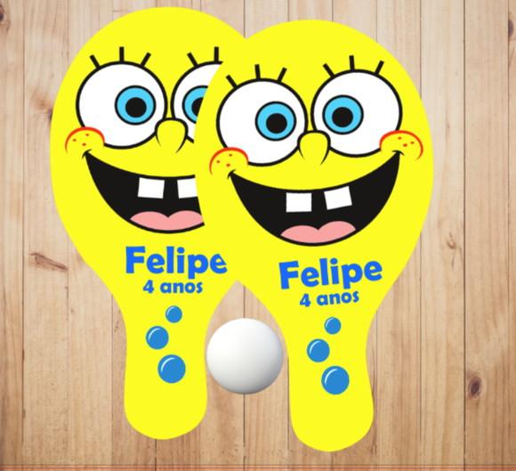15 pares de Raquetes de Ping Pong Personalizadas Bob Esponja