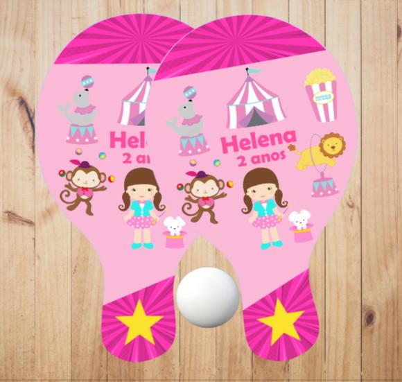 15 pares de Raquetes de Ping Pong Personalizadas Circo Rosa