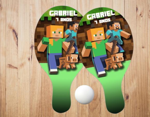15 pares de Raquetes de Ping Pong Personalizadas Minecraft