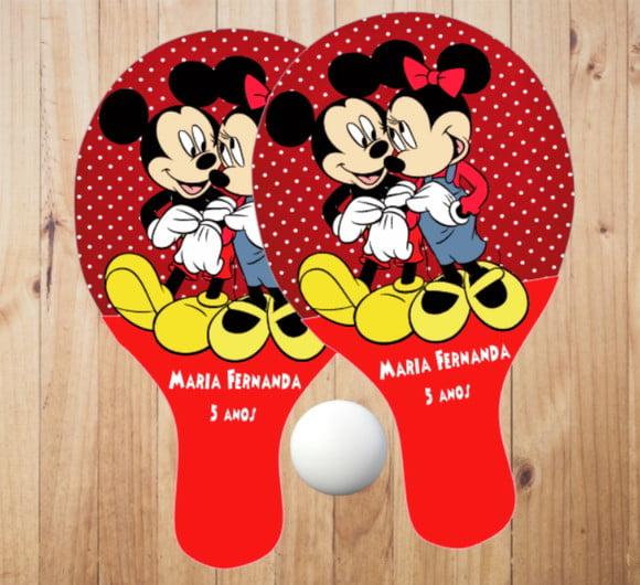 15 pares de Raquetes de Ping Pong Personalizadas Mickey e Minnie