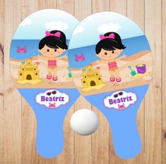 15 pares de Raquetes de Ping Pong Personalizadas Praia Menina