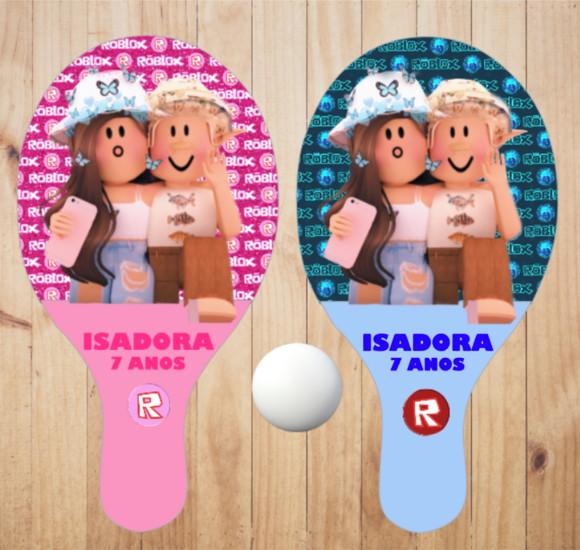 15 pares de Raquetes de Ping Pong Personalizadas Roblox Menina