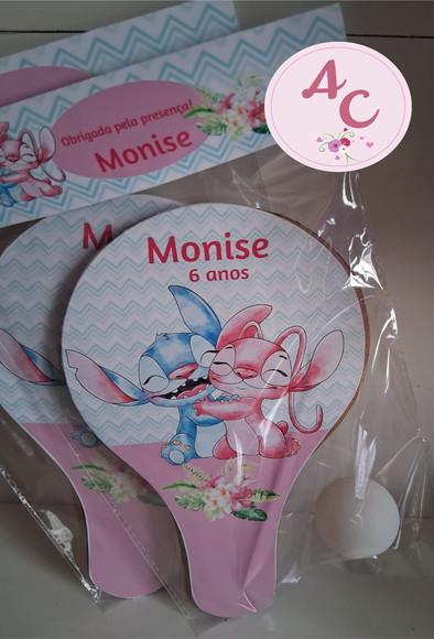 15 pares de Raquetes de Ping Pong Personalizadas Stitch e Angel