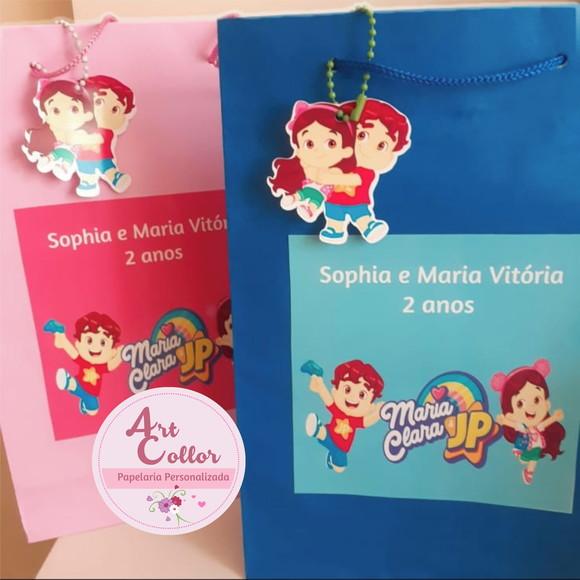 20 Sacolas de Papel Maria Clara e Jp + Tag