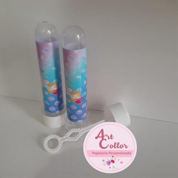 15 Tubetes Bolha de Sabão Baleia e Sereia