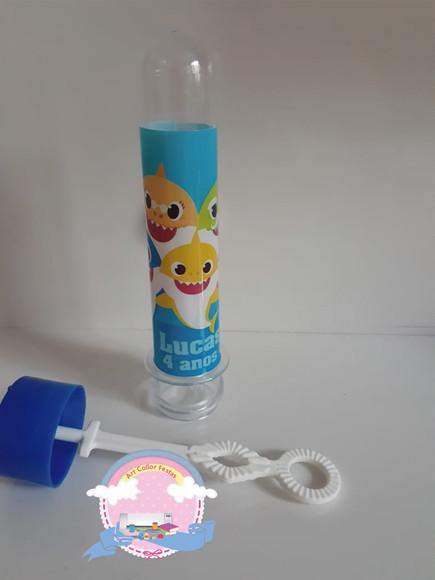 15 Tubetes Bolha de Sabão Baby Shark