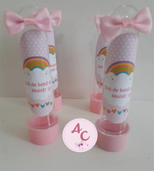 15 Tubetes Decorado Chuva de Amor