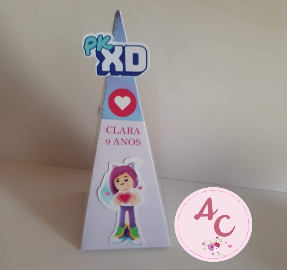 10 Caixas Pirâmide com aplique PK XD