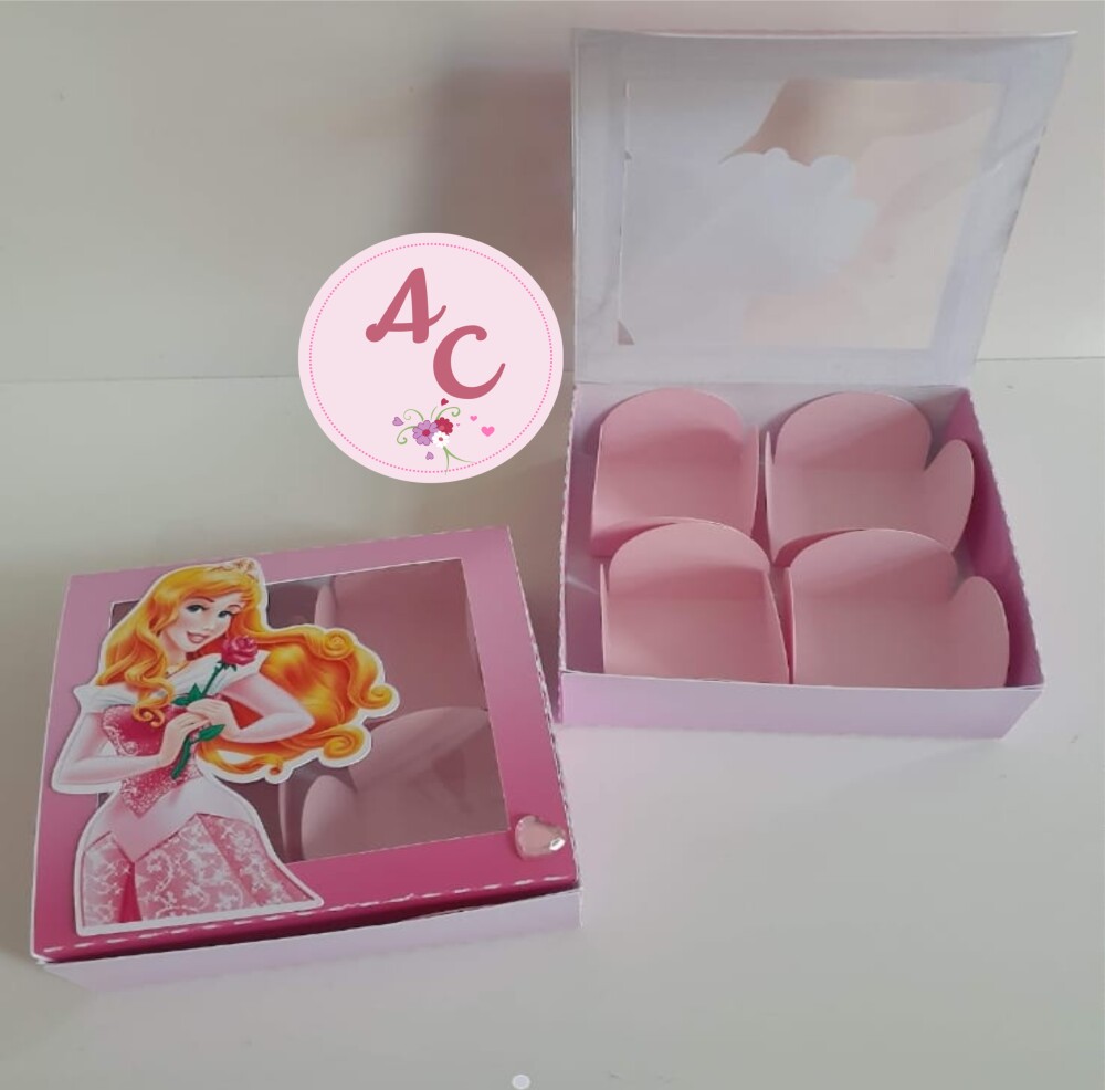 10 Caixas para 4 Doces Princesa Aurora Bela Adormecida