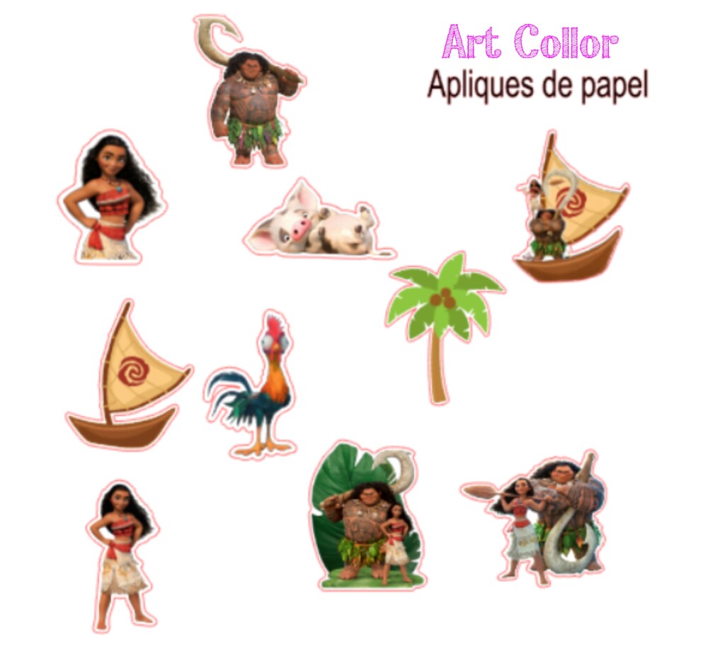 100 Apliques de Papel Moana