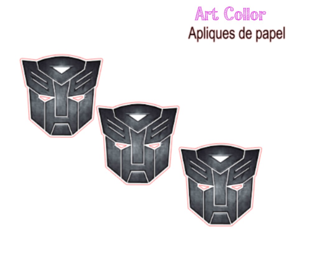 100 Apliques de Papel Transformers