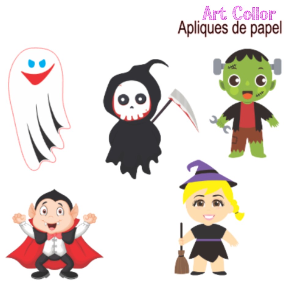 30 Apliques para Tubete 13 cm  Halloween