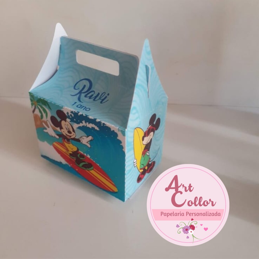 10 Caixas mini maletinha Mickey na praia