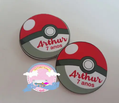 50 Adesivos redondo  Pokemon