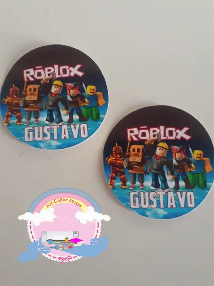 50 Adesivos redondo Roblox
