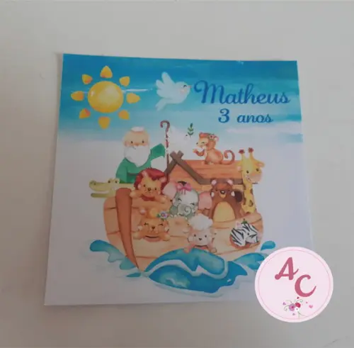 20 Adesivos para sacolinha Arca de Noé