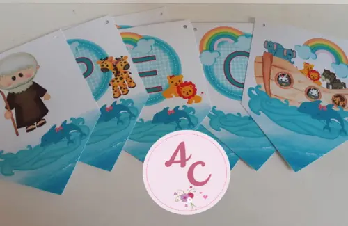 10 Bandeirolas Arca de Noé