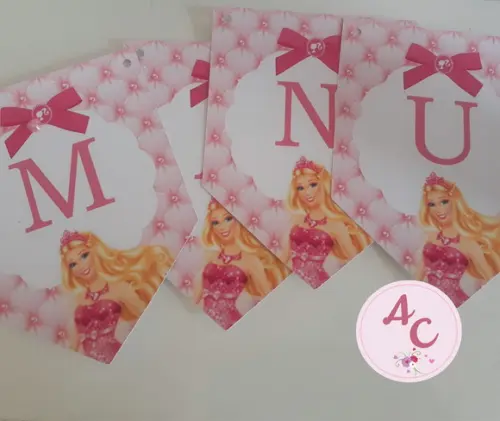 10 Bandeirolas Barbie