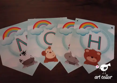 10 Bandeirolas Arca de Noé