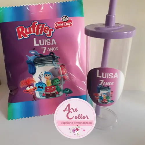 15 Kits Batata Ruffles Personalizada + Copo Divertidamente