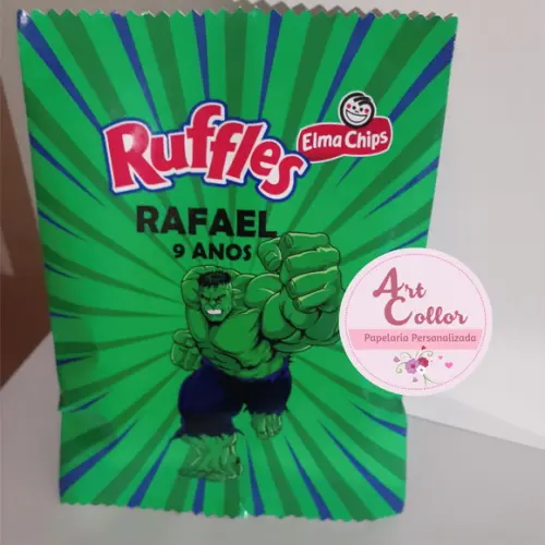15 Batatas Ruffles Personalizada Hulk
