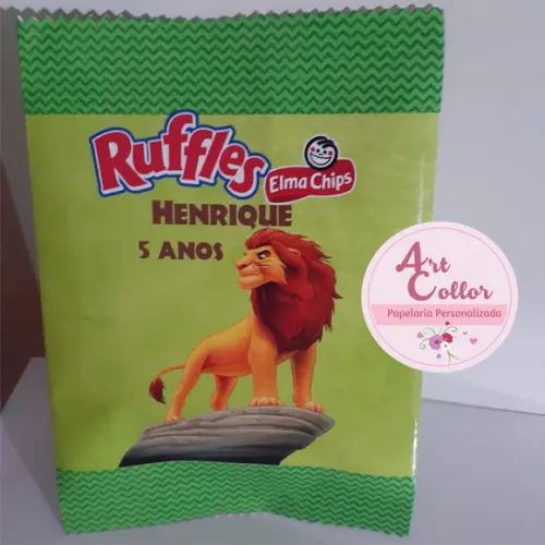 15 Batatas Ruffles Personalizada Rei Leão
