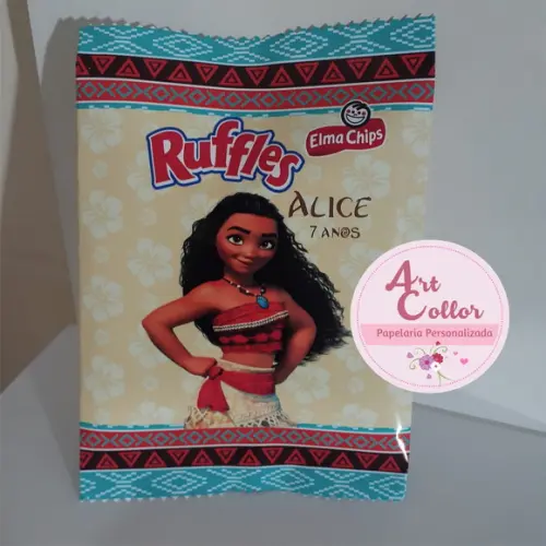15 Batatas Ruffles Personalizada Moana