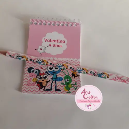 20 Bloquinhos Bob Zoom Menina + Lápis Personalizado