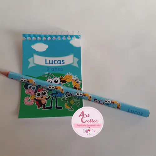 20 Bloquinhos Bob Zoom+ Lápis Personalizado