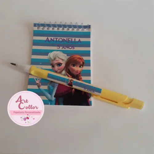 20 Bloquinhos Frozen + Lapiseira Personalizada