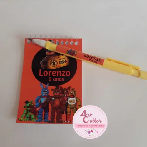 20 Bloquinhos Five Nights At Freddy + Lapiseira Personalizada