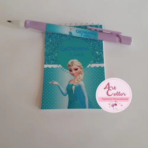 20 Bloquinhos Frozen + Lapiseira Personalizada