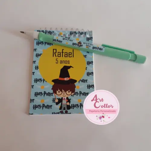 20 Bloquinhos Harry Potter+ Lapiseira Personalizada