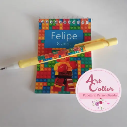 20 Bloquinhos Lego+ Lapiseira Personalizada
