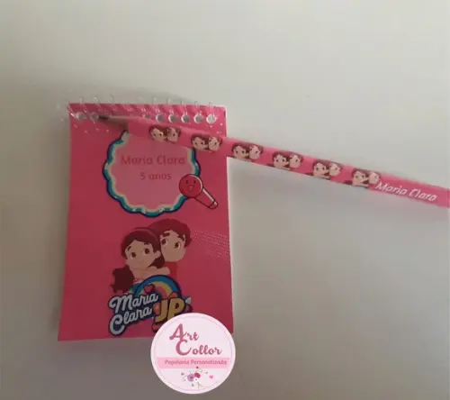 20 Bloquinhos Maria Clara e Jp + Lápis Personalizado