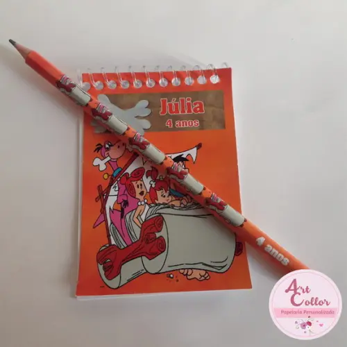 20 Bloquinhos os Flintstones + Lápis Personalizado