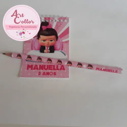 20 Bloquinhos Poderosa Chefinha + Lápis Personalizado